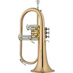 Jupiter JFH1100RQ Flugelhorn, 3 Perinet-Ventile, Goldmessing lackiert, mit Q-Case und Zubehör