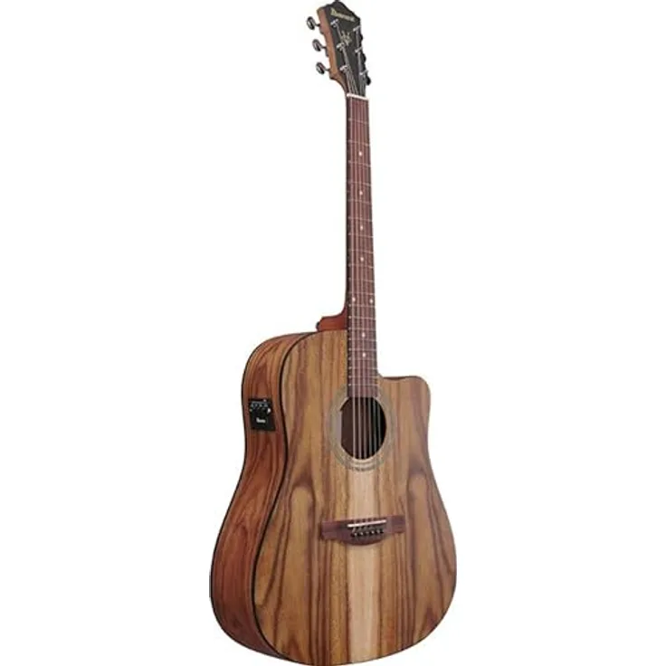 Ibanez V Akustikgitarre 6-String mit White Siris Deck und Nandu-Holzgriffbrett, Open Pore Brown, mit Ibanez Undersaddle Pickup und AEQ-2T Vorverstärker