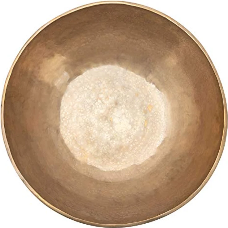 XDrum Omshanti Klangschale, Handgemacht in Indien, 30 cm Durchmesser, gold – Bild 3