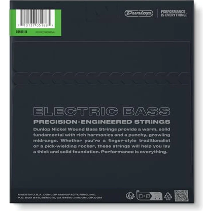 Dunlop Standard Series Nickel Wound E-Bass Saitensatz, Long Scale 4-Saiten Set 55-115, präzise gefertigt in den USA – Bild 7