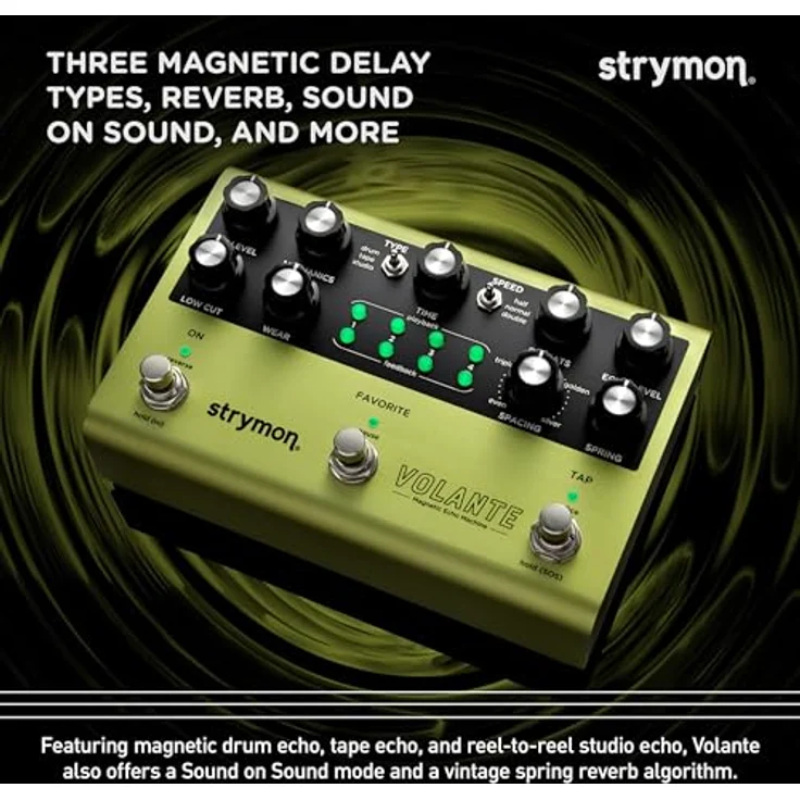 Strymon Volante, Delay-Pedal mit 3 Magnet Delays, Federhall und Looper, True Bypass, Schwarz – Bild 3