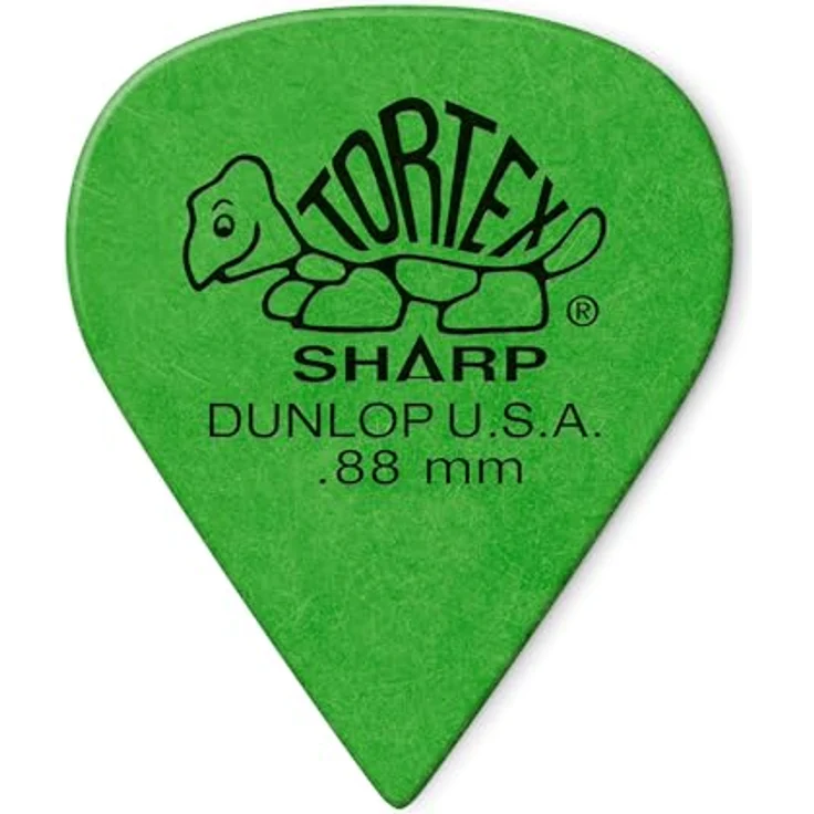 Jim Dunlop Plektrum Tortex Sharp 0,88mm, 12er Pack, hochdichtes Material, minimaler Verschleiß, hergestellt in den USA – Bild 1