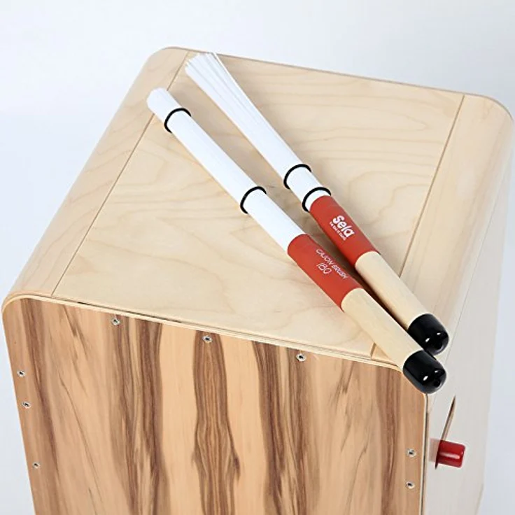 Sela SE 035 Cajon Brush 180, Nylonfaser mit Ahornholzgriff, einstellbarer Härtegrad, 35 cm Länge – Bild 2