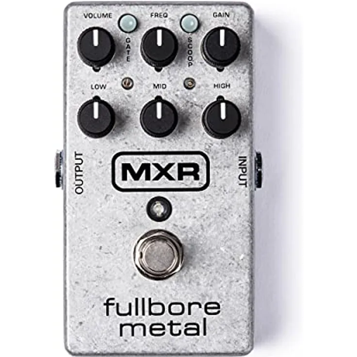 MXR M116 Fullbore Metal, Distortion Effekt-Pedal mit EQ-Steuerung, Bass, Mid und Treble Regler, 9V Betrieb