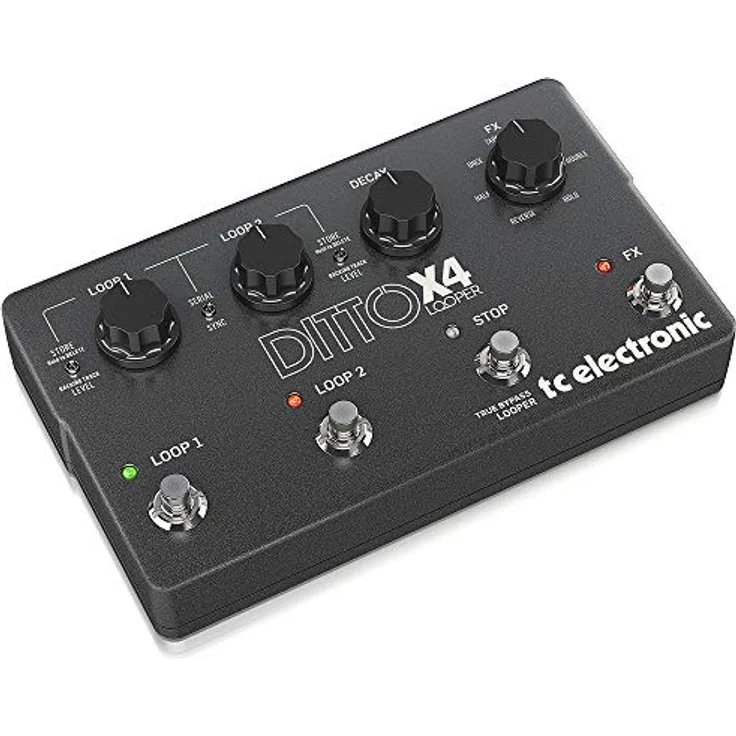 TC Electronic DITTO X4 LOOPER, zweispuriges Gitarren-Looper-Pedal mit 7 Loop-Effekten und 5-minütigen Tracks – Bild 2
