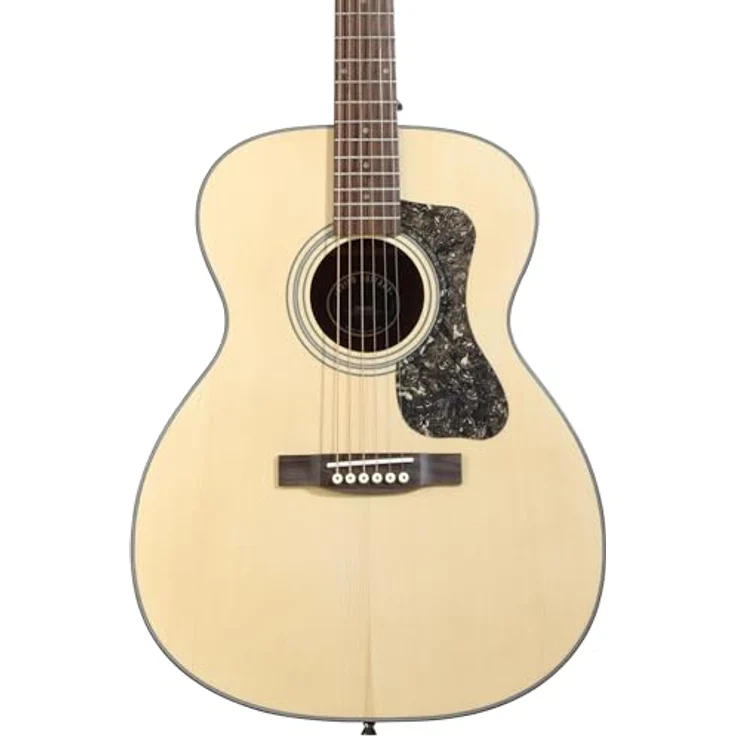 Guild OM-340 Nat, Westerngitarre mit massiver Fichtendecke, Mahagoni-Boden und -Zargen, Satin-Finish, Naturfarbe – Bild 2