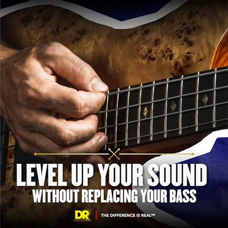 DR Strings Pure Blues PB5-130, E-Bass Saiten 5-Saiter Set, Quantum Nickel, Round Core, Medium/Heavy 45-130, handgefertigt in den USA – Bild 2