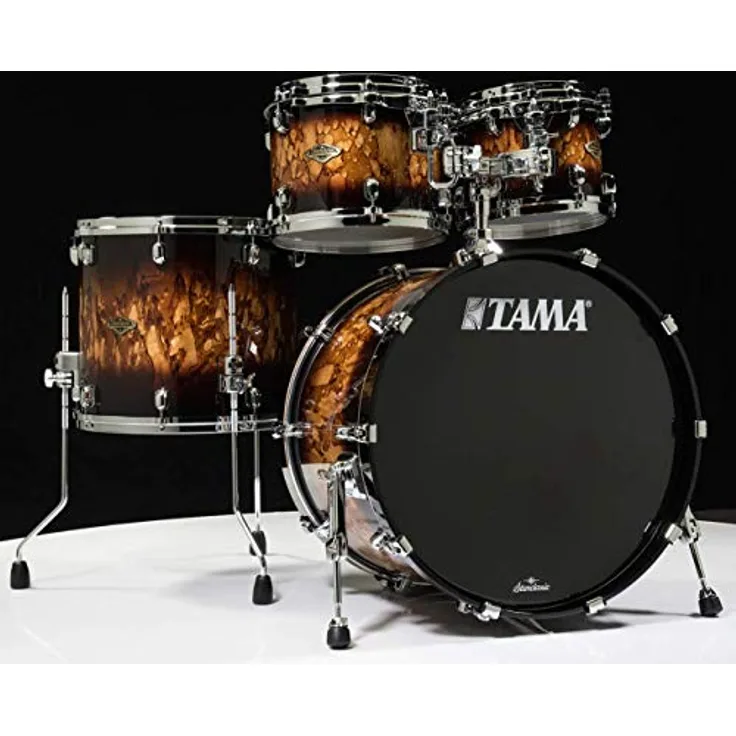 Tama Starclassic Walnut/Birch, 4-teiliges Schlagzeug-Set in Molten Brown Burst, Bass Drum 22"x16", Toms 10"x8" und 12"x9", Stand Tom 16"x14"