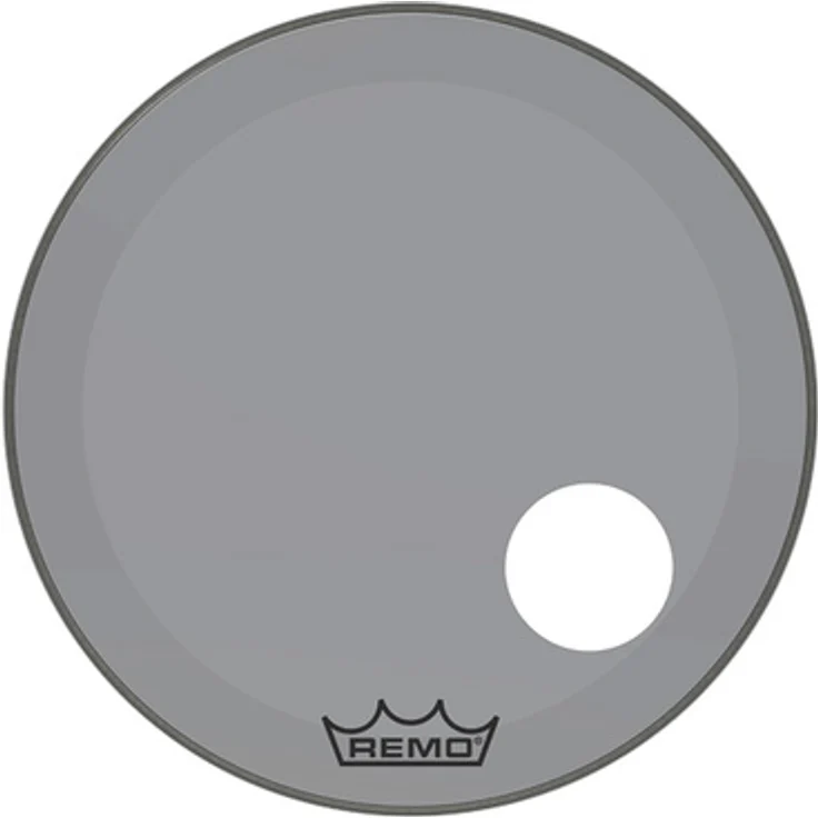 Remo 26" P3 Colortone Reso Smoke, Bass Drum Resonanzfell mit 5" Mikrofonloch und Dämpfungsring, Smoke-Farbe, 10 mil Dicke – Bild 1