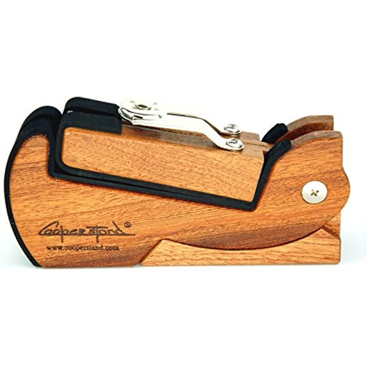 Cooperstand Pro-Mini Sapele Ukulele Stand, klappbarer Holzständer für Ukulele, U-Bass & Mandoline mit Neoprenpolsterung, Edelstahl-Scharnier, inkl. Tasche, Sapele – Bild 3
