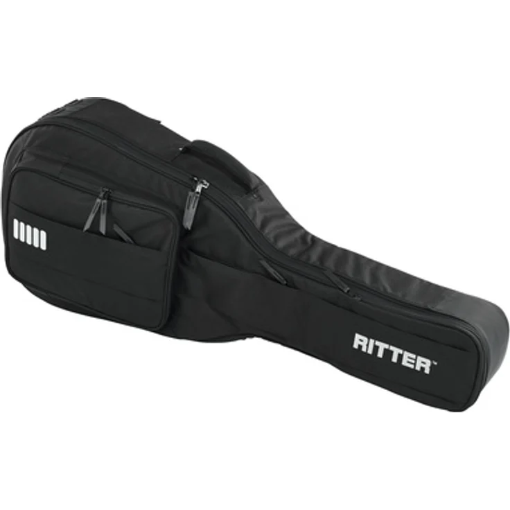 Ritter Arosa Dreadnought Guitar SBK, Gitarrentasche für Dreadnought Gitarre, 33 mm Polsterung, reflektierende Streifen, strapazierfähiges Polyester, Farbe: sea ground black