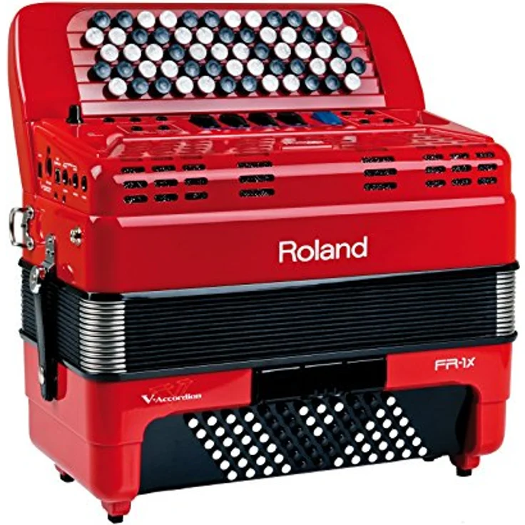 Roland FR-1XB RD, Akkordeon mit 62 anschlagdynamischen Knöpfen, 128-stimmig polyphon, USB Anschluss, rot – Bild 3