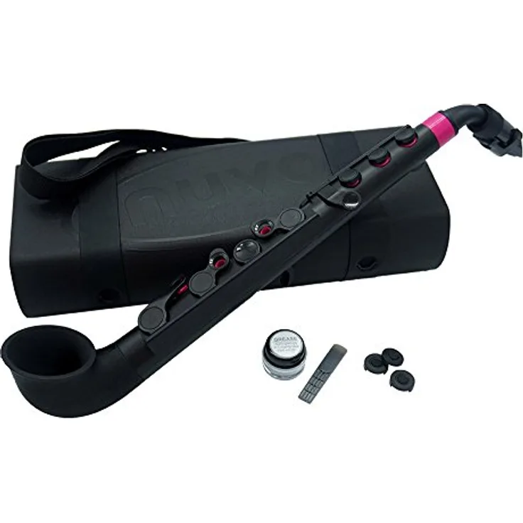 Nuvo jSAX 2.0, Saxophon in C mit ABS/Silikon-Konstruktion, schwarz-pink, inkl. Kunststoffblätter und Etui