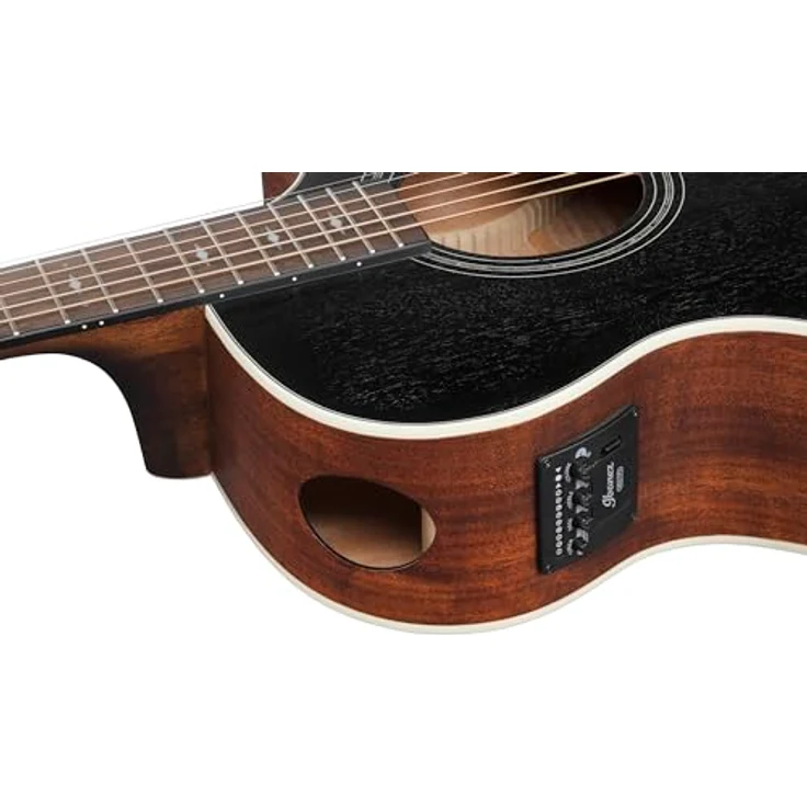 Ibanez AE140-WKH, Westerngitarre 6-Saitig mit massiver Okoume-Decke und Ibanez T-bar Undersaddle Tonabnehmer, Weathered Black Open Pore – Bild 4
