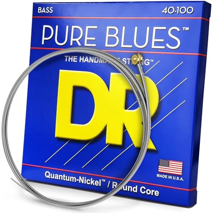 DR Strings Pure Blues PB-40, Saitensatz für 4 Saiter Bass, Quantum-Nickel Wicklung, handgewickelt, Stärken 040 060 080 100, Made in USA – Bild 1