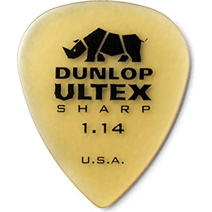 Dunlop Ultex Sharp Players Picks 1.14, Plektrum Set mit 6 Stück, Stärke 1,14 mm