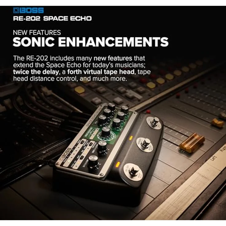 BOSS RE-202 SPACE ECHO, Tape Echo Delay Reverb Effektpedal mit True Stereo, Stereo-Federhall und Wow & Flutter – Bild 5