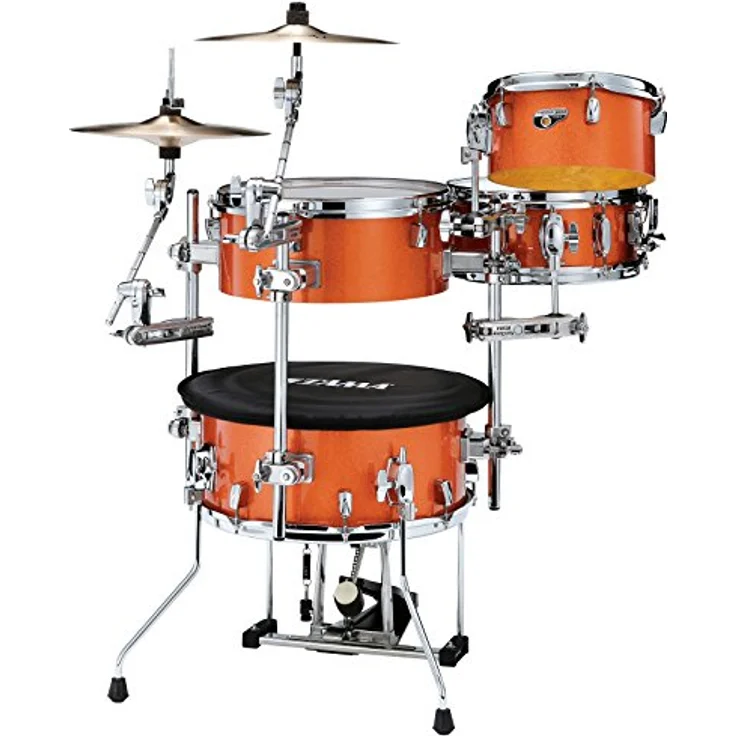 Tama Cocktail Jam Kit CJB46C-BOS, Schlagzeugset mit 100% Birkenholzkesseln, Bright Orange Sparkle, inkl. Bass Drum Pedal und Sound Focus Pad – Bild 3