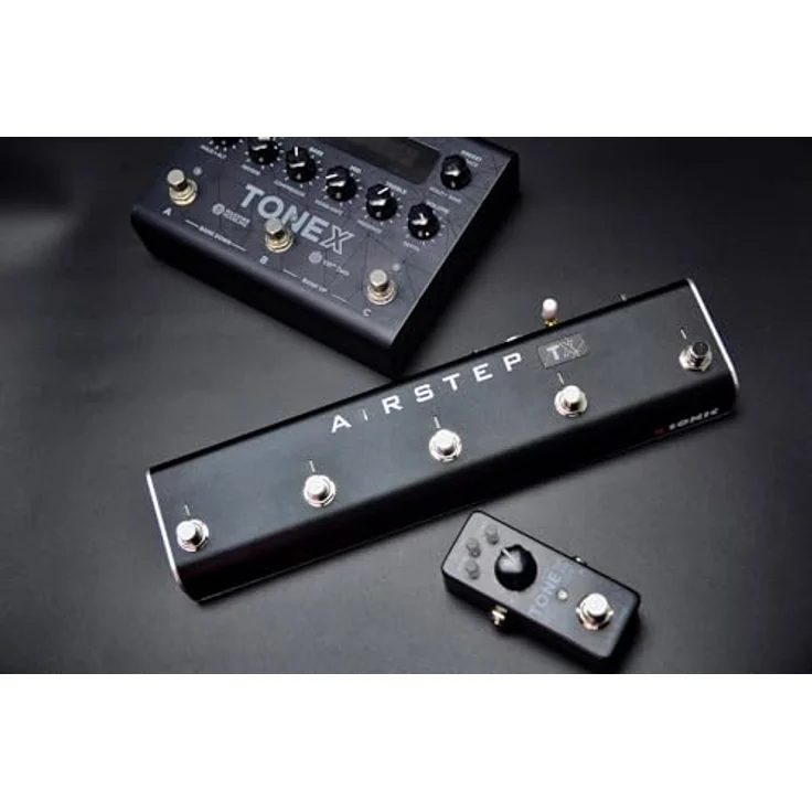 Xsonic Airstep TX Edition, Kabelloser Footswitch mit Plug-and-Play, 5 Schaltflächen, 100 Stunden Akkulaufzeit, Aluminium-Gehäuse – Bild 4