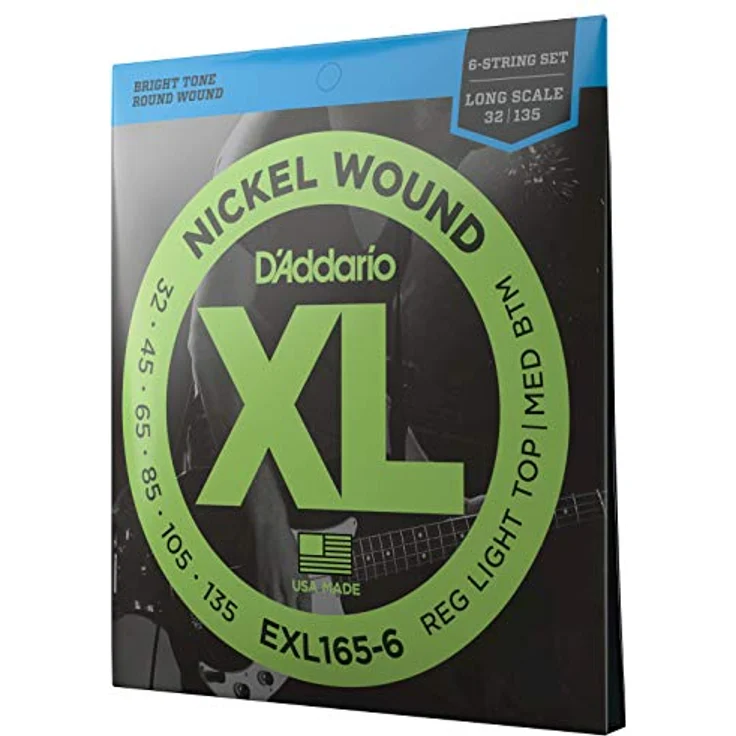 D'Addario EXL165-6 6-String Bassgitarrensaiten, Nickelumwickelt, Custom Light, 32-135, Long Scale – Bild 1