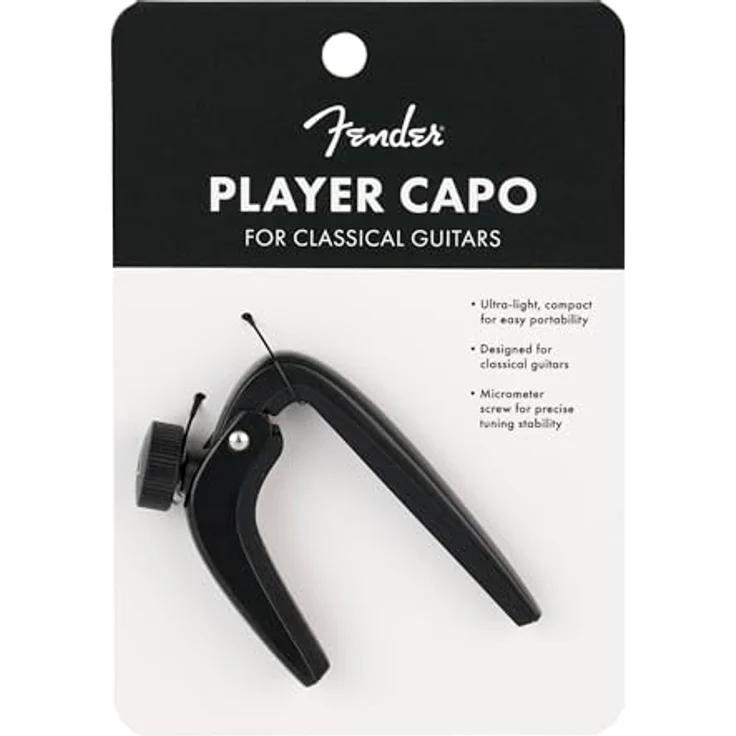 Fender Player Capo Classical, Kapodaster für Konzertgitarren mit stimmstabiler Mikrometer-Schraube, schwarz – Bild 2