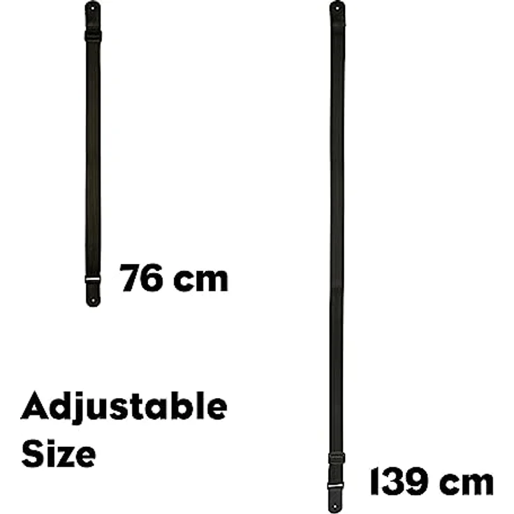 CASCHA Ukulele-Gurt verstellbar, Länge 76 cm bis 139 cm, robuster Nylon-Gurt in Schwarz für Kinder & Erwachsene, angenehm zu tragen – Bild 5