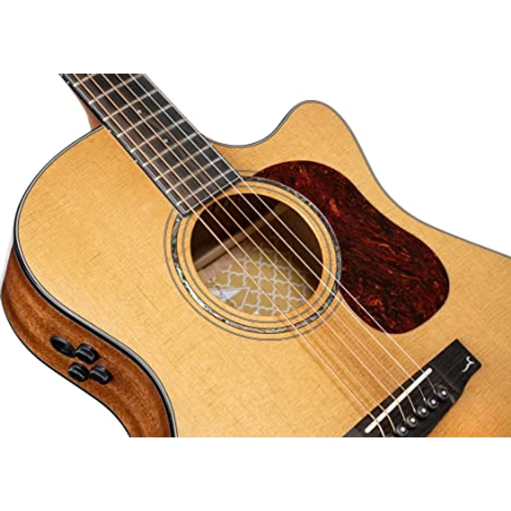 Cort Gold A6, Westerngitarre im Grand Auditorium Cutaway, massive Sitka-Fichten Decke, Mahagoni Boden & Zargen, Fishman Flex Blend, UV-Finish in Natur Hochglanz, inkl. Softcase – Bild 10