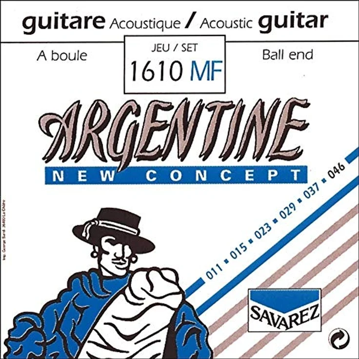 Savarez Argentine 1610MF, Gitarrensaiten für Akustik- und Gypsygitarren, Kupfer mit Silber umsponnen, Stärken 011-046, mit Ball End – Bild 2