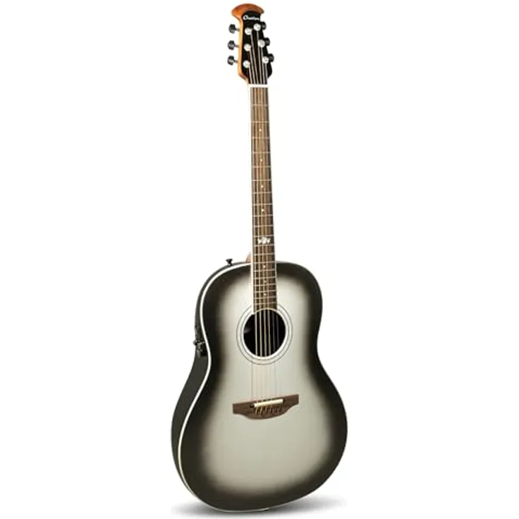 Ovation Ultra 1516SSM-G, Westerngitarre mit massiver Fichtendecke, Mid-Depth Korpus und OCP-2000 Pickup, Farbe Silver Shadow