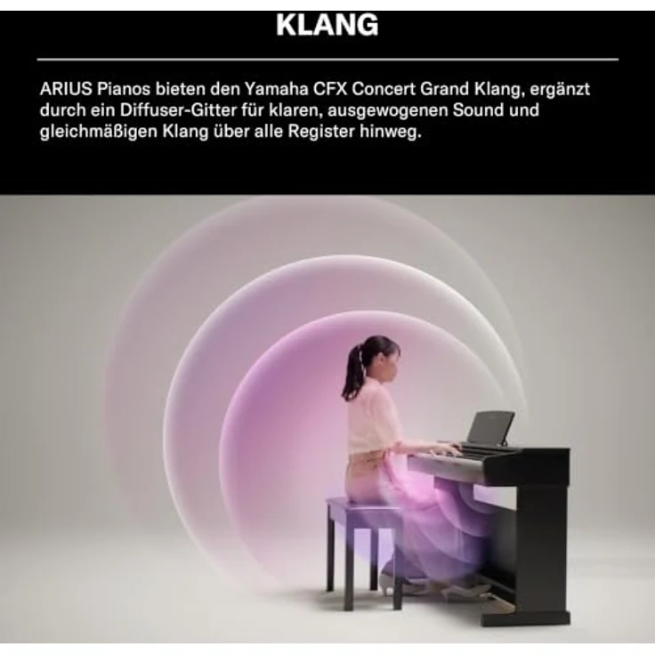Yamaha YDP-145 B Arius Set, Digital Piano mit Klavierbank und Kopfhörer, schwarz – Bild 4