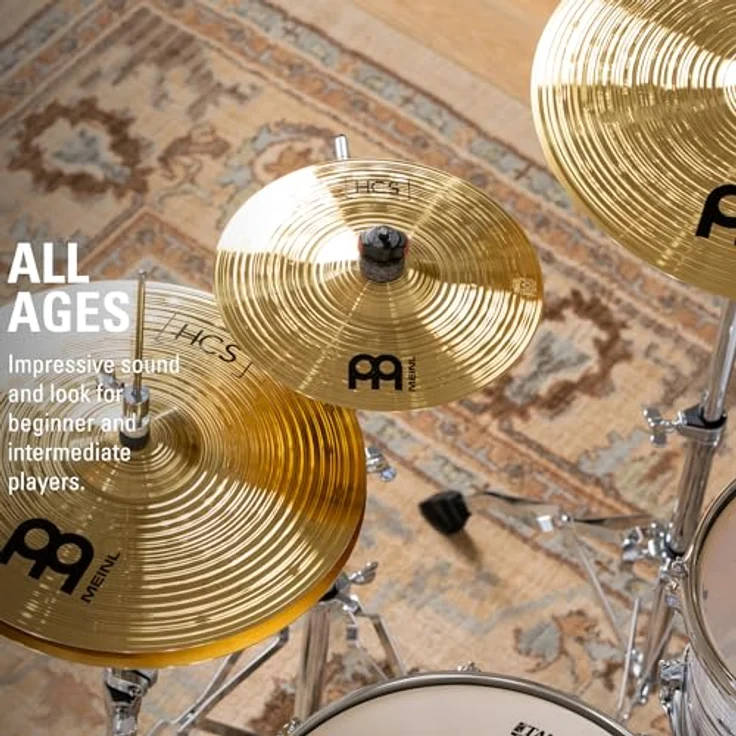 Meinl HCS Expanded Cymbal Set, Schlagzeugbecken aus Messing mit 14" Hi-Hat, 16" Crash, 18" Crash, 20" Ride und 10" Splash – Bild 5