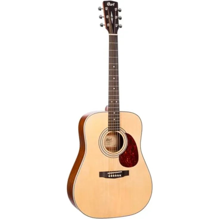 Cort EARTH70-OP Dreadnought Westerngitarre, Linkshänder, Sitka-Fichtenmassivdecke, Mahagoni, Open Pore Finish