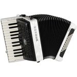 Hohner Bravo II 48 White, Piano-Akkordeon mit 48 Bässen, 26 Tasten, Silent Key und leichtem Gewicht