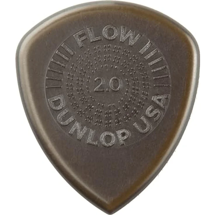 Dunlop Flow Standard Picks 2.00 mm, Plektren mit pointierter Spitze und low-profile Grip, 6 Stück, Ultex, Made in U.S.A. – Bild 1