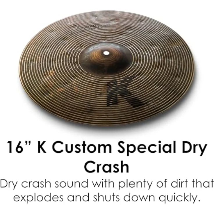 Zildjian K-Custom Special Dry Pack, Schlagzeugbecken Set mit 14" HiHats, 16" und 18" Crashes, 21" Ride, reguläre Oberfläche, dunkler, erdiger Sound – Bild 4