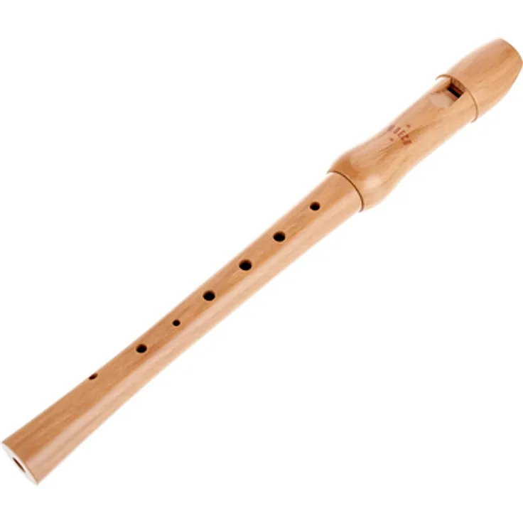 Moeck 1252 School Soprano Recorder, Sopranblockflöte mit deutscher Griffweise aus Birnbaum, a1 = 442 Hz, inkl. Nylontasche