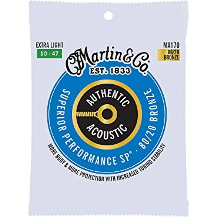 Martin Cordes Authentic 41Y18MA170, Gitarrensaiten Extra Light 10-47, 80/20, HT Bronze, Made in USA – Bild 1