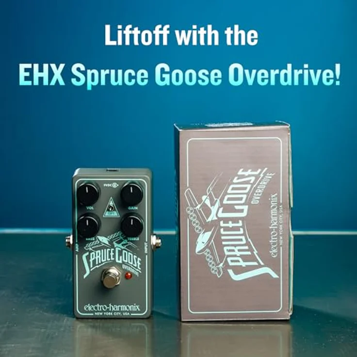 Electro Harmonix Spruce Goose Overdrive, Effektpedal für E-Gitarre mit weicher Übersteuerung, 3 Gain-Einstellungen und erweiterter EQ – Bild 6