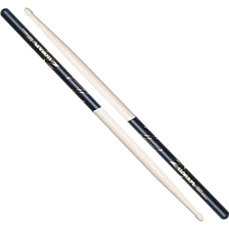 Zildjian 5A Black Dip Hickory Sticks, Holzkopf mit rutschfestem Gummiüberzug, schwarz