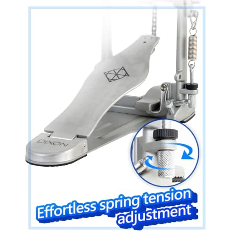 Dixon PP-P1 Single Pedal Fußmaschine, Single Chain Drive mit gebürsteter Trittplatte und See-through Blue Dual Surface Beater – Bild 5