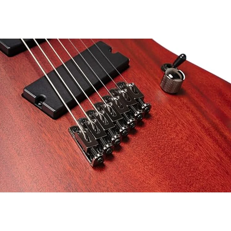 Cort KX307MS Open Pore Mahagony, 7-saitige E-Gitarre im ST-Style, Multiscale, Mahagoni-Korpus, gerösteter Ahorn-Hals, Power Bar Humbucker – Bild 5