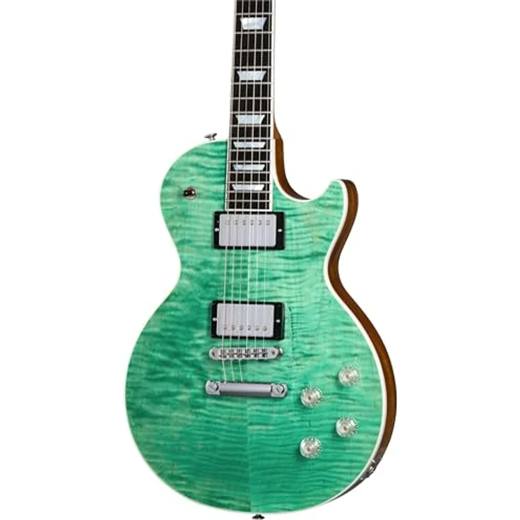 Gibson Les Paul Modern Figured, E-Gitarre in Seafoam Green mit Mahagoni Korpus, AAA-Riegelahorndecke und Burstbucker Pro Pickups, inkl. Hard Shell Case – Bild 3