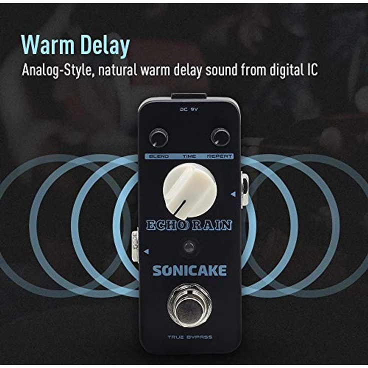 SONICAKE Digital Delay Pedal Echo Rain, Analog Style Hybrid mit 500ms Verzögerungszeit und MOD Funktion – Bild 2