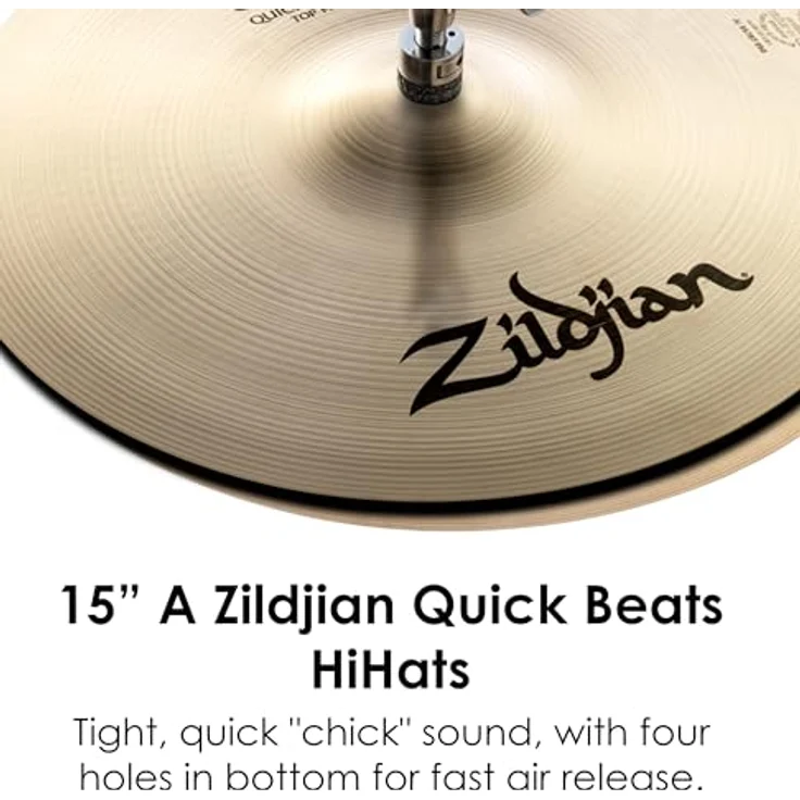 Zildjian A Zildjian Series 14" Quick Beat Hi-Hat Cymbals, Paar mit mittlerem und schwerem Gewicht, traditionelles Finish, schnelle Reaktion – Bild 4