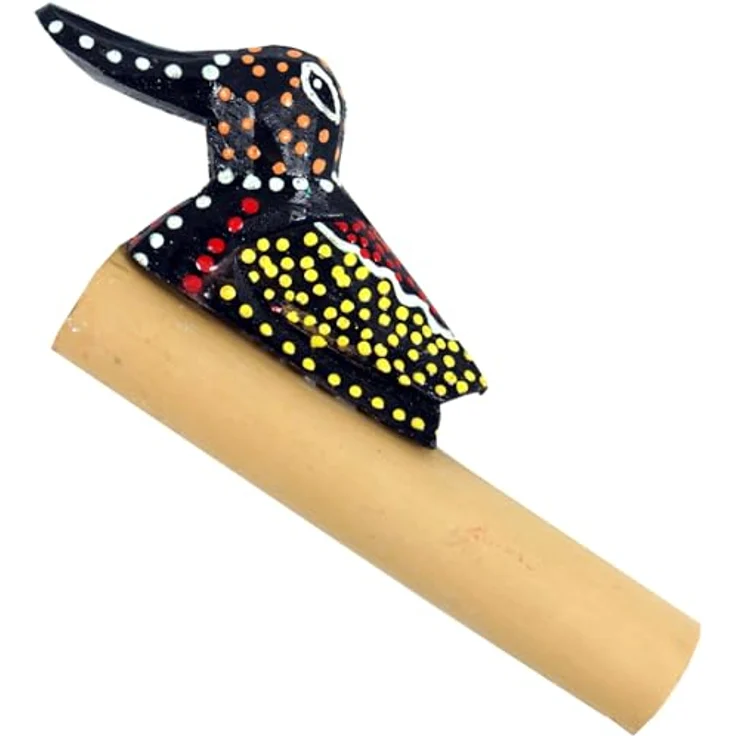 GURU SHOP Bambus Tröte, Handgearbeitetes Musikinstrument mit Entenklang, 10 cm Länge – Bild 1
