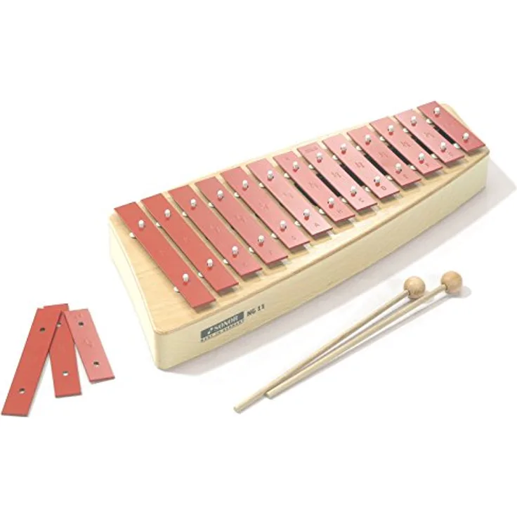 Sonor 28511101 NG 11 Alt-Glockenspiel, diatonisch, Holzrahmen, c2 bis fis3, inkl. 1 Paar Schlägel SCH 40