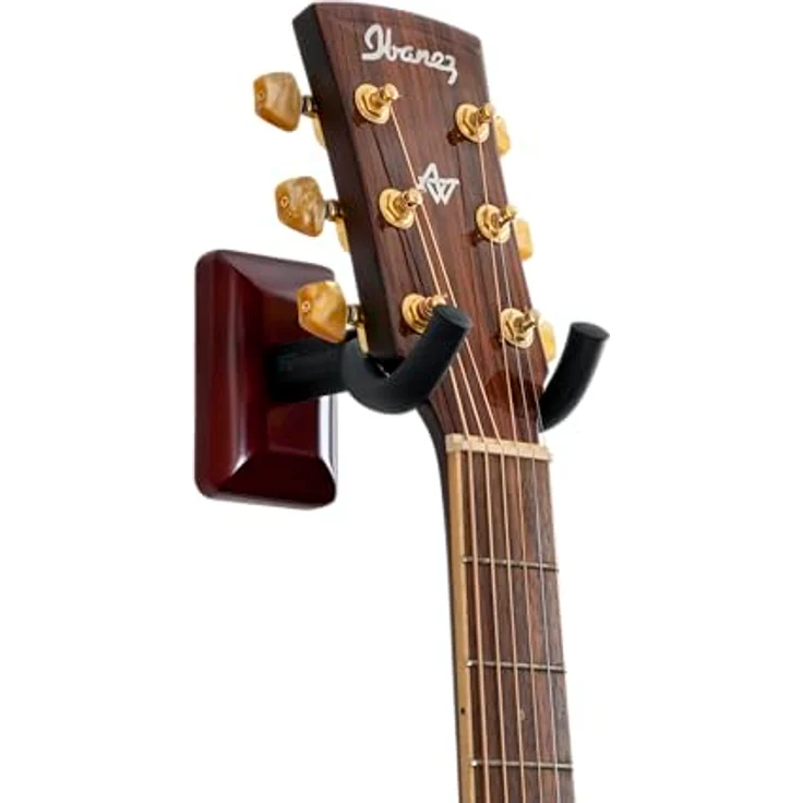 Gator Frameworks GFW-GTR-Hanger Cherry, Wandmontierte Instrumentenhalterung für E-Gitarren, Akustikgitarren und Bässe, mit schwarzem Schaumstoffkissen und gummiertem Drehgelenk – Bild 9