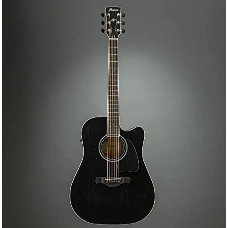 Ibanez AW84CE-WK Artwood, Westerngitarre mit Cutaway, massiver Okume Decke, Fishman Pickup, Weathered Black – Bild 2