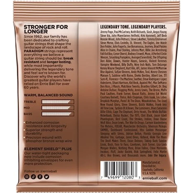 Ernie Ball Paradigm Phosphor B. EL 10-50, Akustik Gitarrensaiten mit beschichteter Phosphor Bronze und langlebiger Everlast Nano-Behandlung – Bild 2