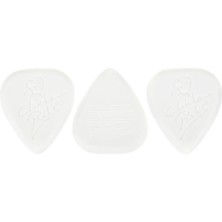 Chicken Picks Shredder 2,4mm Plektrum Set, 3 Stück, extremer harter Kunststoff, geschliffene Kanten für präzises Picking, kleine Jazz Form